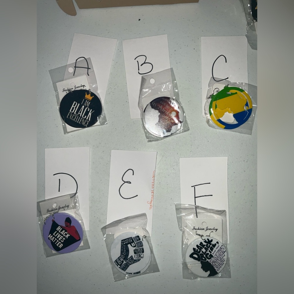Black power earrings